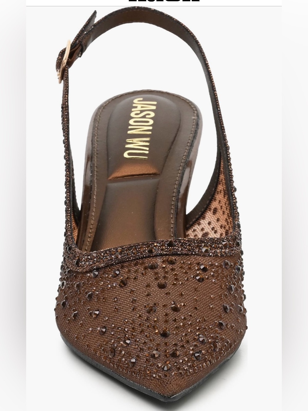 Jason Wu Brown Crystal-Embellished Slingback Pump